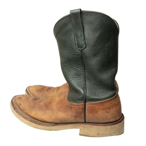 Anderson Bean Other - Vintage Anderson Bean Boot Co Evergreen &Tan Yellow Brown Western Utility Boots